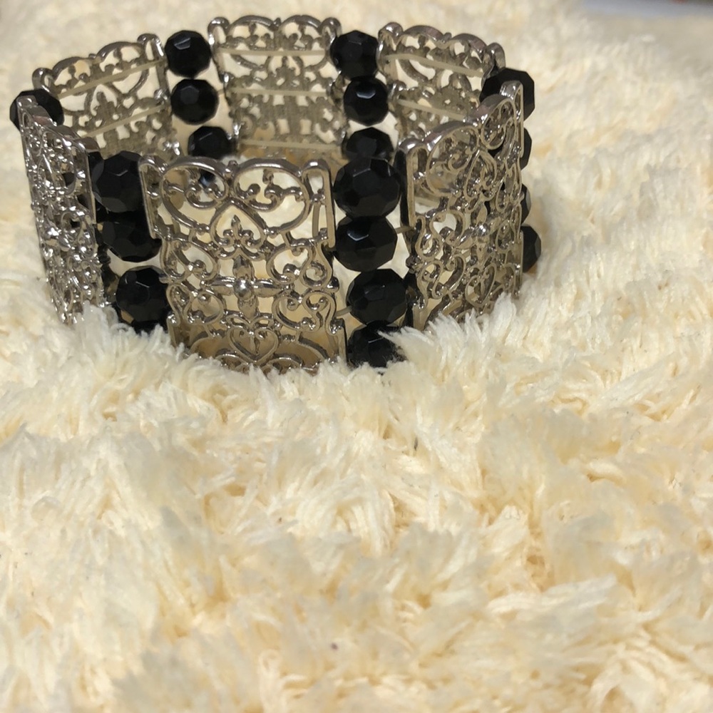 Black and silver  bracelet